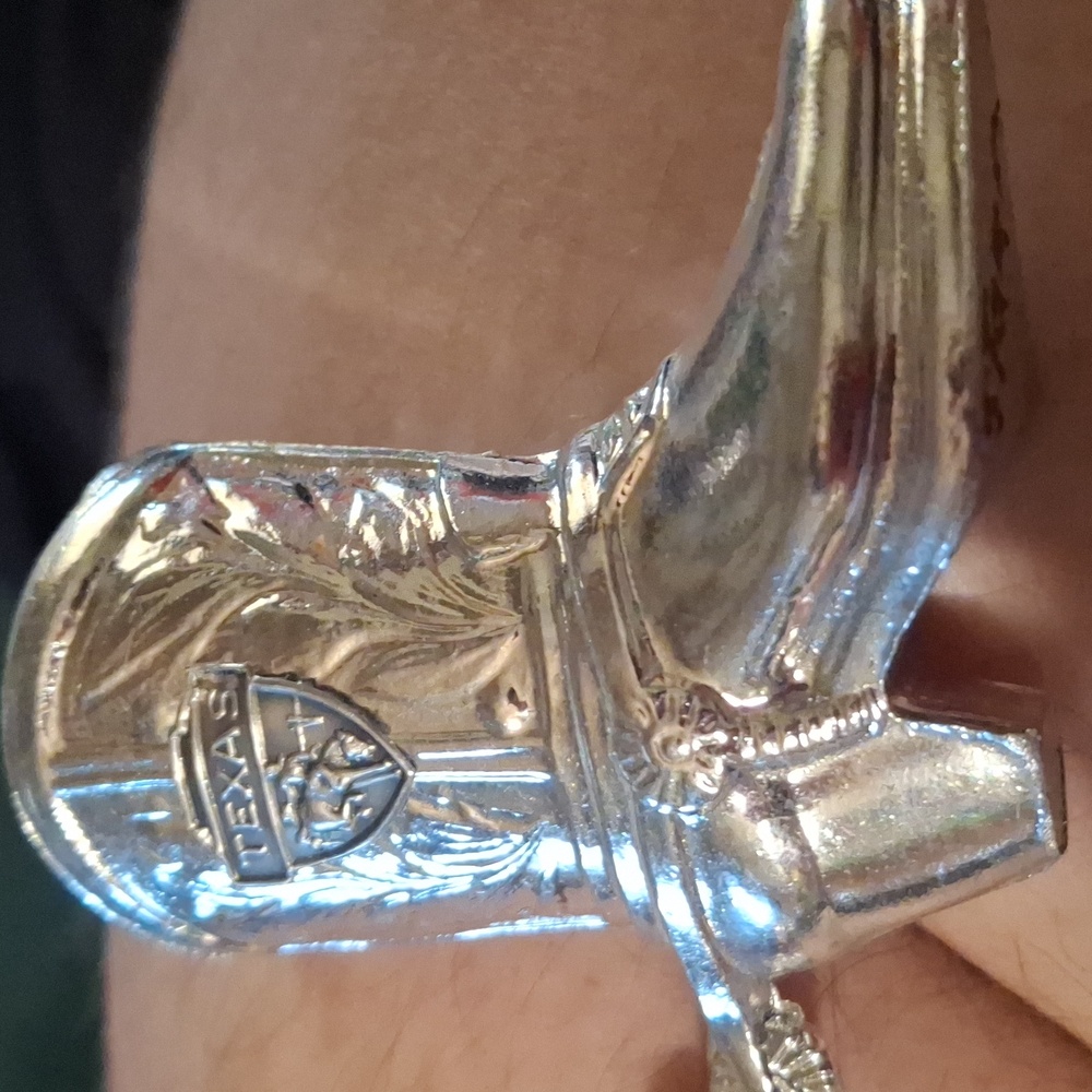 Silver and Brown Boot Miniatures Set Texas - Picture 2 of 5